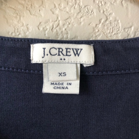 J. Crew Short Sleeve Navy Blue Lace Up Knit Dress XS - Picture 3 of 4